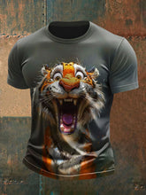 T-shirt décontracté imprimé tigre drôle pour hommes